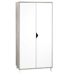 Armoire Chambre Bébé 2 Portes Scandi Gris