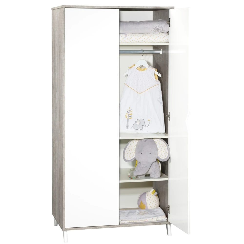 Armoire Chambre Bébé 2 Portes Scandi Gris 2 Armoire Chambre Bébé 2 Portes Scandi Gris – Image 2