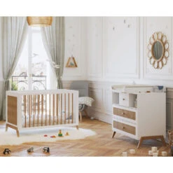 Chambre Duo Marélia Neige Lit 60x120 Cm + Commode