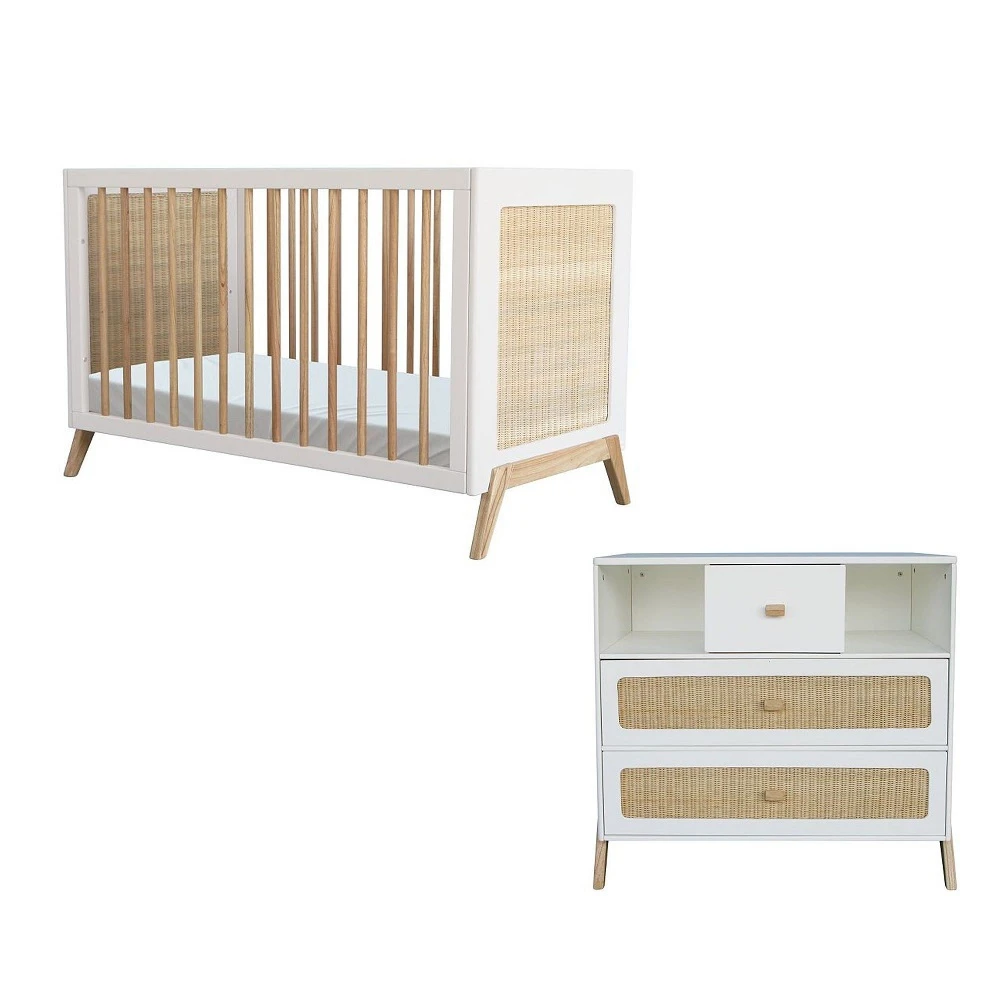 Chambre Duo Marélia Neige Lit 60x120 Cm + Commode 2 Chambre Duo Marélia Neige Lit 60x120 Cm + Commode – Image 2