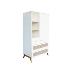 Armoire Marélia Tressage Rotin Neige