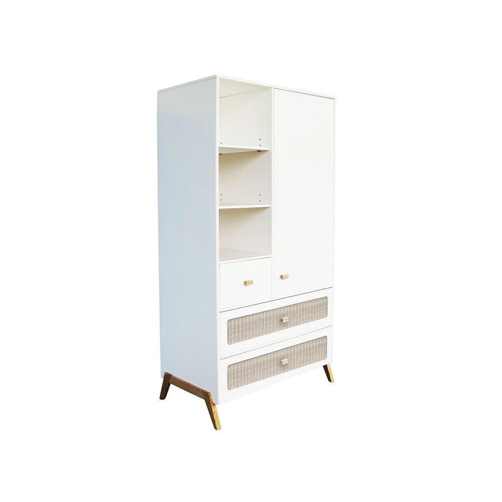 Armoire Marélia Tressage Rotin Neige 1 Armoire Marélia Tressage Rotin Neige