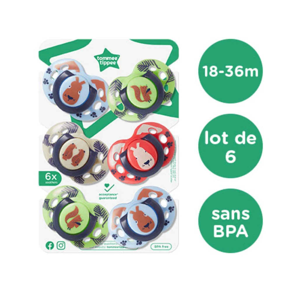 Tommee Tippee Lot De 6 Sucettes Closer To Nature Fun 18-36 Mois Garçon 8 Tommee Tippee Lot De 6 Sucettes Closer To Nature Fun 18-36 Mois Garçon – Image 8