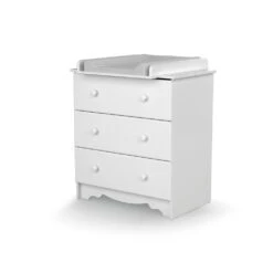 Chambre Trio Marelle Lit 60x120 Cm + Commode à Langer + Armoire Blanc -Allobébé tq061602130 4