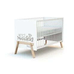 Chambre Trio Lit Bébé 60x120 Cm Canaille Winnie + Meuble à Langer + Armoire Blanc Et Hêtre Verni 10 Chambre Trio Lit Bébé 60x120 Cm Canaille Winnie + Meuble à Langer + Armoire Blanc Et Hêtre Verni -Allobébé tq061602369 2