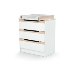 Commode à Langer Carrousel Blanc Et Hêtre Verni