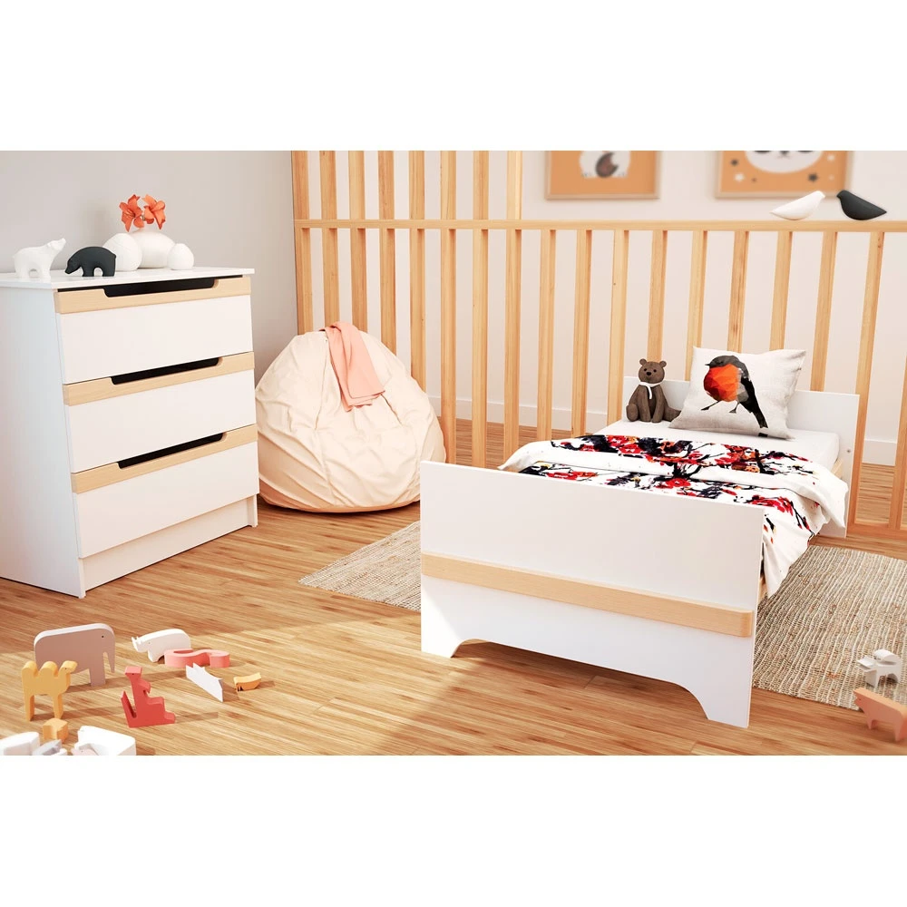 Commode à Langer Carrousel Blanc Et Hêtre Verni 5 Commode à Langer Carrousel Blanc Et Hêtre Verni – Image 5