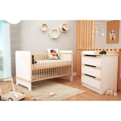 Commode à Langer Carrousel Blanc Et Hêtre Verni 11 Commode à Langer Carrousel Blanc Et Hêtre Verni -Allobébé tq064137053 5