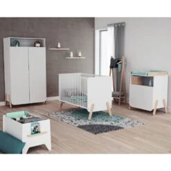 Armoire Pirate Blanc Et Hêtre Verni 5 Armoire Pirate Blanc Et Hêtre Verni -Allobébé tq065237044 2