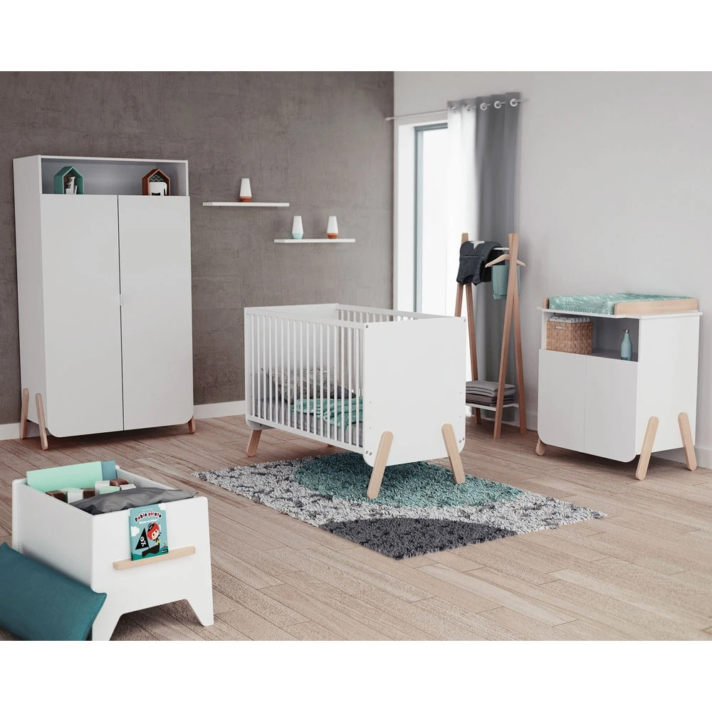 Armoire Pirate Blanc Et Hêtre Verni 3 Armoire Pirate Blanc Et Hêtre Verni – Image 3