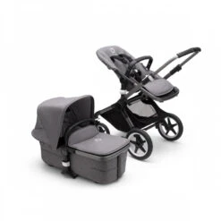 Bugaboo Pack Duo Poussette Fox 3 Complète Châssis Graphite Gris Chiné