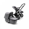 Bugaboo Pack Poussette Duo Caméléon3 Plus Complète Noir Gris Chiné