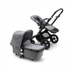 Bugaboo Pack Poussette Duo Caméléon3 Plus Complète Noir Gris Chiné
