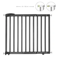 Badabulle Barrière De Sécurité Déco Pop 63-106 Cm Fixation Vis Et Pression Noir