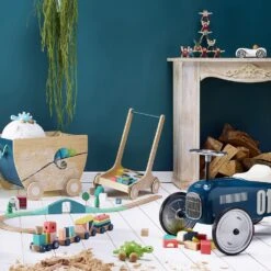 Vilac Porteur Bébé Voiture Vintage Bleu Pétrole 5 Vilac Porteur Bébé Voiture Vintage Bleu Pétrole -Allobébé vc082011237 2